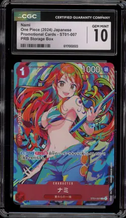 One Piece CCG Nami PRB Storage Bx. JPN Promo ST01-007 CGC 10 Gem Mint - Image 1