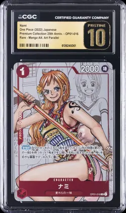 2022 ONE PIECE JPN PREM COLL 25TH ANNIVERSARY#OP01-016 NAMI CGC 10 PRISTINE - Image 1