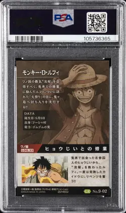 2021 ONE PIECE WAFERS JPN COUNTERATTACK SIGNAL #02 MONKEY D. LUFFY PSA 10 - Image 2
