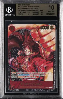 2023 ONE PIECE AWAKENING NEW ERA 1ST ANNIVERSARY #ST01-012 MONKEY D LUFFY BGS 10 - Image 1
