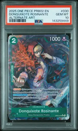 2025 ONE PIECE PRB02 ALTERNATE ART #030 DONQUIXOTE ROSINANTE PSA 10 - Image 1