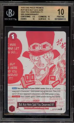 One Piece CCG But Ace Here Said You Deserved It!! OP13-019 BGS 10 Pristine - Image 1