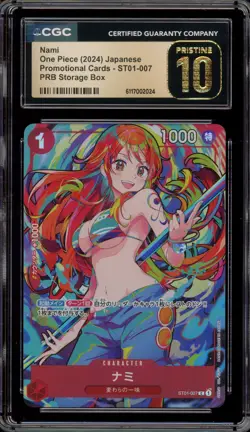 One Piece CCG Nami PRB Storage Bx. JPN Promo ST01-007 CGC 10 Pristine - Image 1