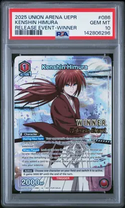 Union Arena TCG Rurouni Kenshin Himura Winner Promo Alt Art Holo PSA 10 Gem Mint - Image 1