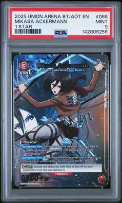 Union Arena TCG Mikasa Ackermann Alt Art Holo PSA 10 Gem Mint Attack on Titan - Image 1