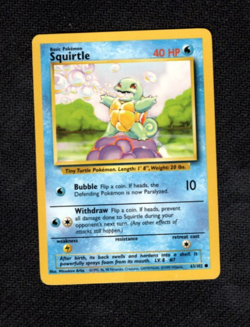 Pokemon Card Base Set Unlimited 63/102 SQUIRTLE NEAR MINT - Image 1