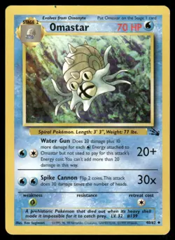 Pokemon Cards Omastar 40/62 Unlimited Fossil WOTC Uncommon LP - Image 1