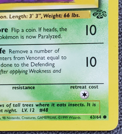 1st Edition Venonat - Jungle - #63/64 - Vintage Pokemon Card 1999 - Image 4