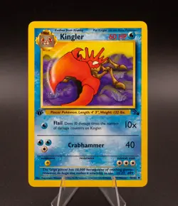 Kingler Pokemon Card Fossil Set 38/62 Uncommon TCG 1999 WOTC - Image 1