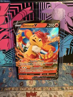 *MISCUT* Pokemon TCG Simisear v SWSH Holo Ultra Rare Card 027/172 Print Dot - Image 1