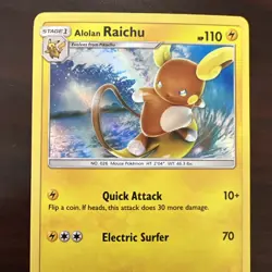 Alolan Raichu 30/30 Sun & Moon Rare Holo Promo Pokemon Card NM - Image 3
