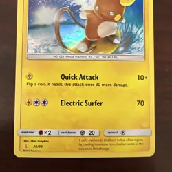 Alolan Raichu 30/30 Sun & Moon Rare Holo Promo Pokemon Card NM - Image 4