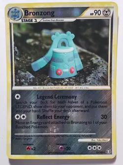 REVERSE HOLO Bronzong 15/102 LP - Yuka Morii Clay Art - Triumphant Pokemon Card - Image 1