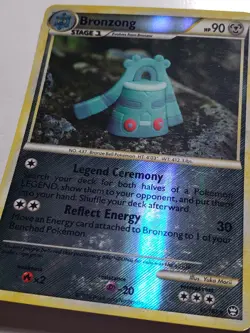 REVERSE HOLO Bronzong 15/102 LP - Yuka Morii Clay Art - Triumphant Pokemon Card - Image 2