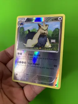 Stoutland 83/114 Black & White Reverse Holo Pokemon Card LP+ - Image 3