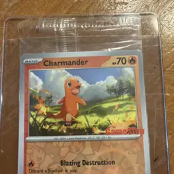 Pokemon 151 Charmander Gamestop Stamped Reverse Holo Promo 004/165 Sealed - Image 2