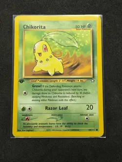 Pokemon TCG Chikorita 1st Edition Neo Genesis 54/111 Regular 50 HP Common - Image 1