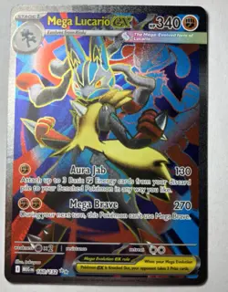Pokemon Mega Lucario EX 160/132 Me01 Mega Evolution Holo Ultra Rare Card - Image 1