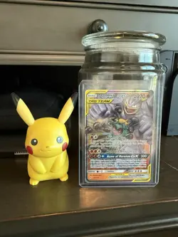Pokemon Marshadow & Machamp GX Holo Card 82/214 Unbroken Bonds Tag Team - Image 1
