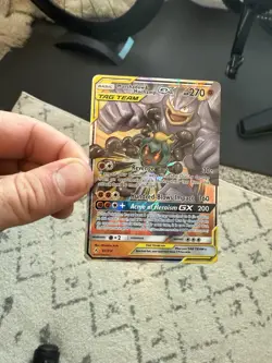 Pokemon Marshadow & Machamp GX Holo Card 82/214 Unbroken Bonds Tag Team - Image 4