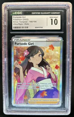 2022 Pokemon SWSH Silver Tempest Furisode Girl Ultra Rare #190/195 CGC 10 - Image 1
