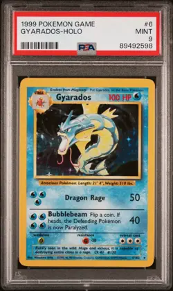 PSA 9 MINT Gyarados Holo Rare 6/102 1999 Pokemon Base Set English WOTC - Image 1