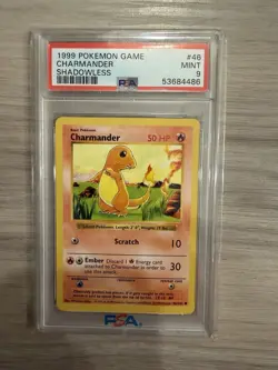 1999 Pokemon Shadowless Charmander PSA 9 Mint #46 Base Set - Image 1