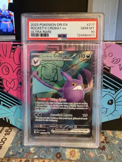PSA 10 Team Rocket's Crobat 217/182 Ultra Rare Full Art Destined Rivals Pokemon - Image 1