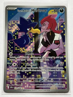 Team Rocket’s Murkrow 200 Pokemon Destined Rivals 2025 NM Illustration Rare - Image 2
