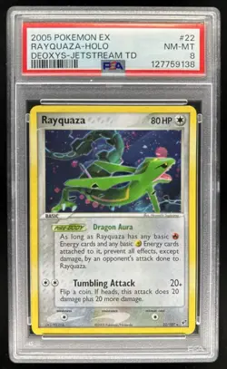 2005 Pokemon EX Deoxys Rayquaza Holo Rare #22/107 PSA 8 - Image 1