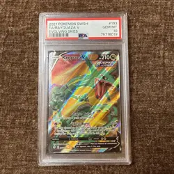 2021 Pokemon Sword And Shield Rayquaza V Full Art Evolving Skies PSA 10 - Image 1