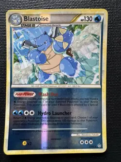 Pokemon Blastoise 13/95 Unleashed Reverse Holo Rare 2010 LP - Image 1