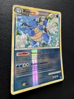 Pokemon Blastoise 13/95 Unleashed Reverse Holo Rare 2010 LP - Image 2
