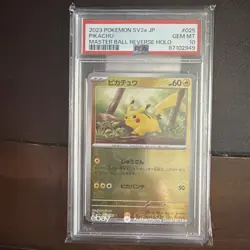 2023 Pokemon Sv2a Japanese Master Ball Reverse Holo #025 Pikachu PSA 10 - Image 1