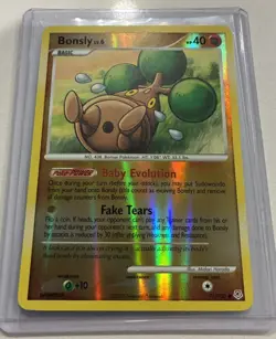 Pokemon Bonsly 71/130 Diamond & Pearl Reverse Holo Common Card 2007 English - Image 1