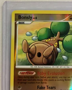 Pokemon Bonsly 71/130 Diamond & Pearl Reverse Holo Common Card 2007 English - Image 5