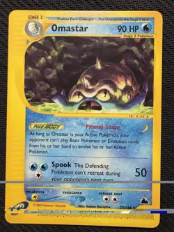 Pokemon Omastar Skyridge 23/144 Rare E Reader Series 2003 LP+ Vintage WOTC Card - Image 1