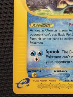 Pokemon Omastar Skyridge 23/144 Rare E Reader Series 2003 LP+ Vintage WOTC Card - Image 5