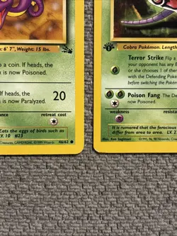 Pokemon TCG Fossil Ekans 46/62 1st Edition + Arbok 31/62 1st Edition, LP - Image 5
