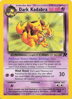 Pokemon Team Rocket Dark Kadabra #39/82 Uncommon Lightly played - Image 1