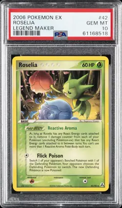 2006 POKEMON EX LEGEND MAKER #42 ROSELIA PSA 10 - Image 1