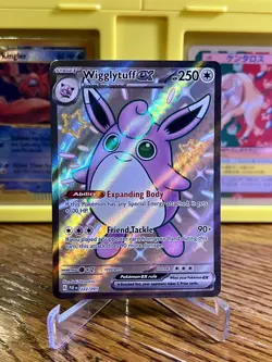 Pokemon TCG SV: Paldean Fates Wigglytuff eX 222/091 Shiny NM #2 - Image 1