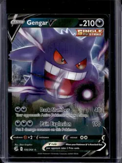 2021 Pokemon SWSH Fusion Strike Gengar V #156/264 - Image 1
