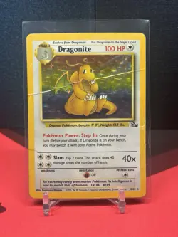 Dragonite Holo Pokemon Card 4/62 Fossil Set with WOTC Vintage 1999 - Image 2