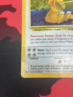 Dragonite Holo Pokemon Card 4/62 Fossil Set with WOTC Vintage 1999 - Image 5