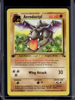 1999 Pokemon Fossil 1st Edition Aerodactyl #16/62 - Image 1