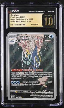 Pokemon Clawitzer 141/132 Illustration Rare Mega Evolution - CGC 10 PRISTINE - Image 1