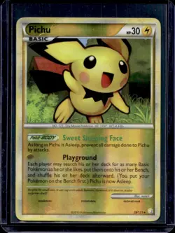 2010 Pokemon HeartGold & SoulSilver Pichu Reverse Holo #28/123 - Image 1