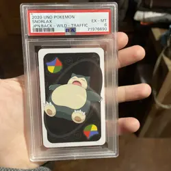 2020 Uno Pokemon SNORLAX JPN Back- Wild- Traffic PSA NM 6 - Image 1