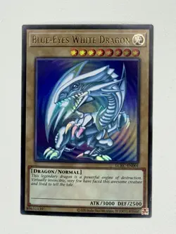 Yu-Gi-Oh! Blue-Eyes White Dragon LCKC-EN001 Ultra Rare Version 2 Lightly Played - Image 1